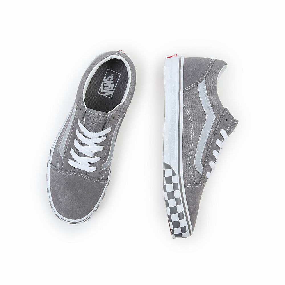 Kids' Vans Reflective Sidestripe Old Skool (8-14 years) Sneakers Grey | USA73452