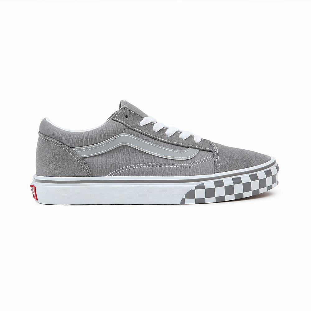 Kids' Vans Reflective Sidestripe Old Skool (8-14 years) Sneakers Grey | USA73452