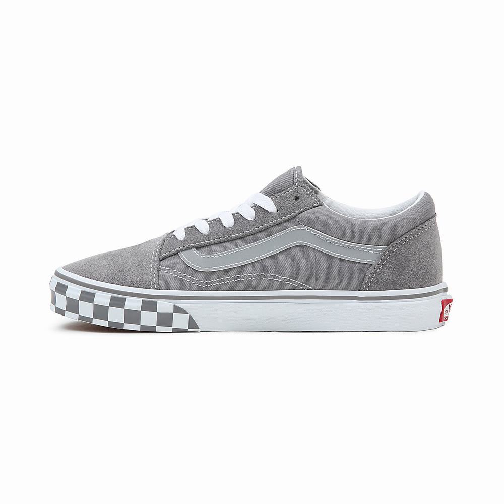 Kids' Vans Reflective Sidestripe Old Skool (8-14 years) Sneakers Grey | USA73452