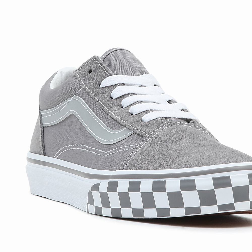 Kids' Vans Reflective Sidestripe Old Skool (8-14 years) Sneakers Grey | USA73452