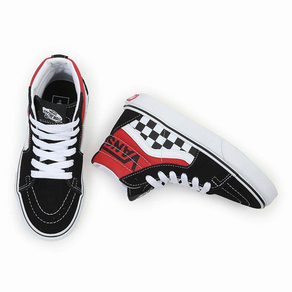 Kids' Vans Sk8-Hi (4-8 years) Sneakers Black / Red | USA08691