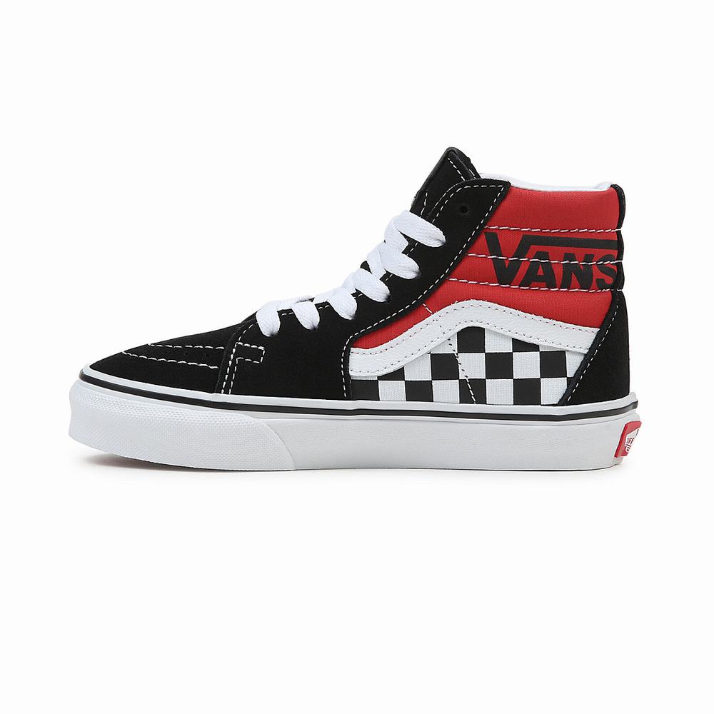 Kids' Vans Sk8-Hi (4-8 years) Sneakers Black / Red | USA08691