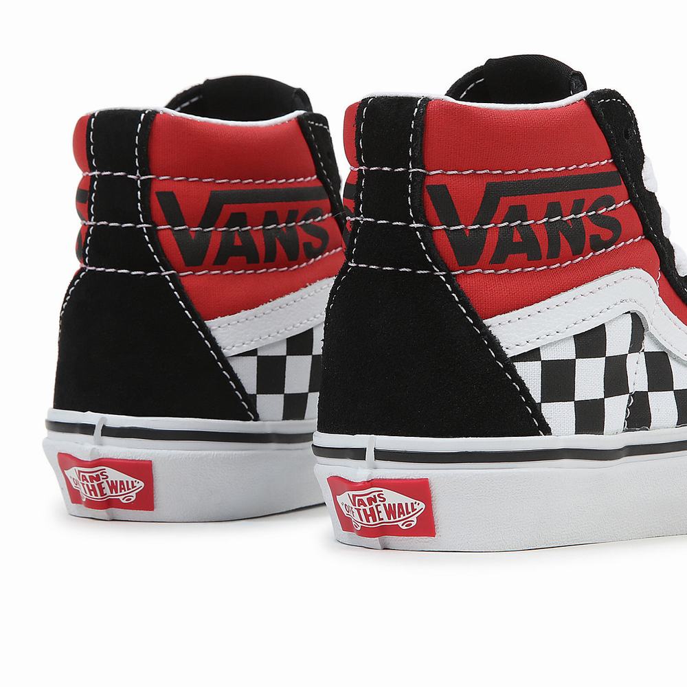 Kids' Vans Sk8-Hi (4-8 years) Sneakers Black / Red | USA08691