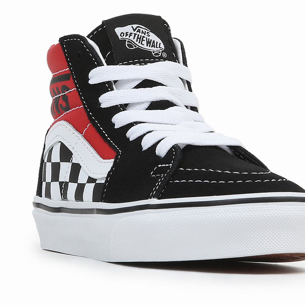 Kids' Vans Sk8-Hi (4-8 years) Sneakers Black / Red | USA08691