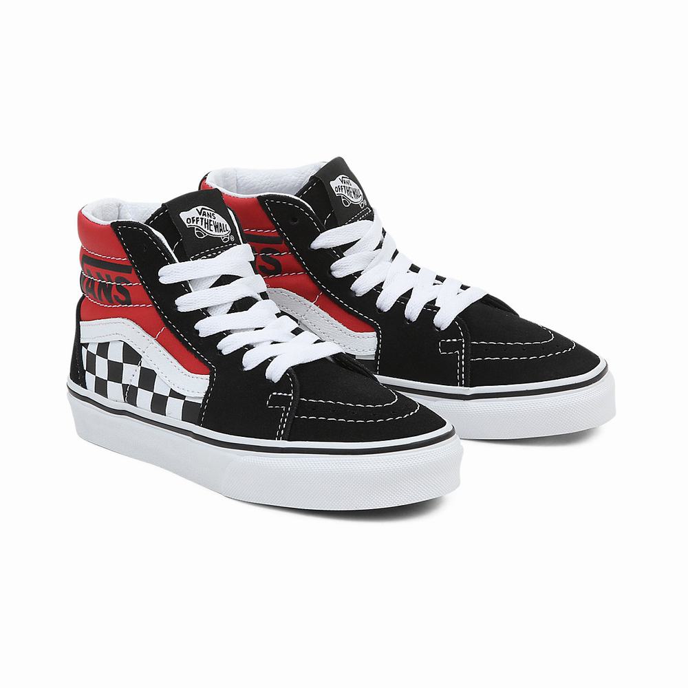 Kids\' Vans Sk8-Hi (4-8 years) Sneakers Black / Red | USA08691