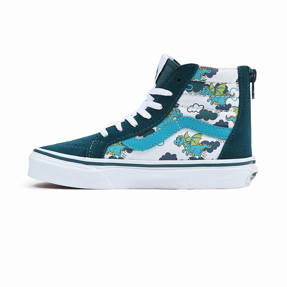 Kids' Vans Sk8-Hi Zip (4-8 years) Sneakers Blue | USA47103