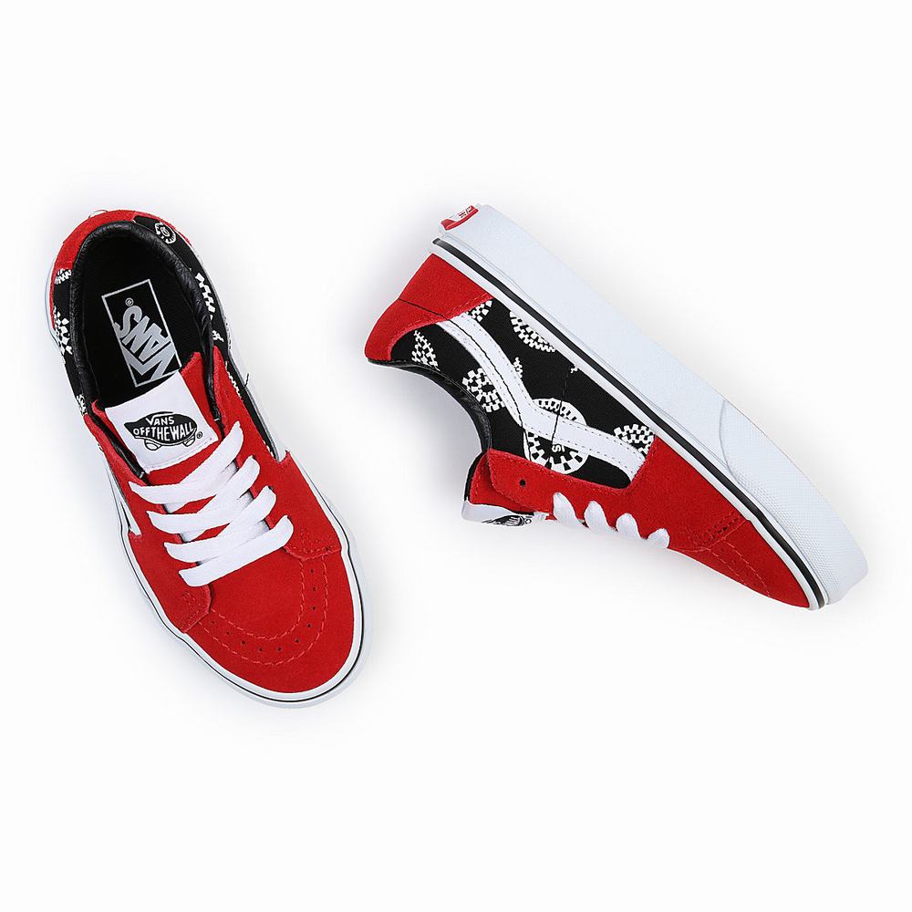 Kids' Vans Sk8-Low (4-8 years) Sneakers Black / Red | USA59162