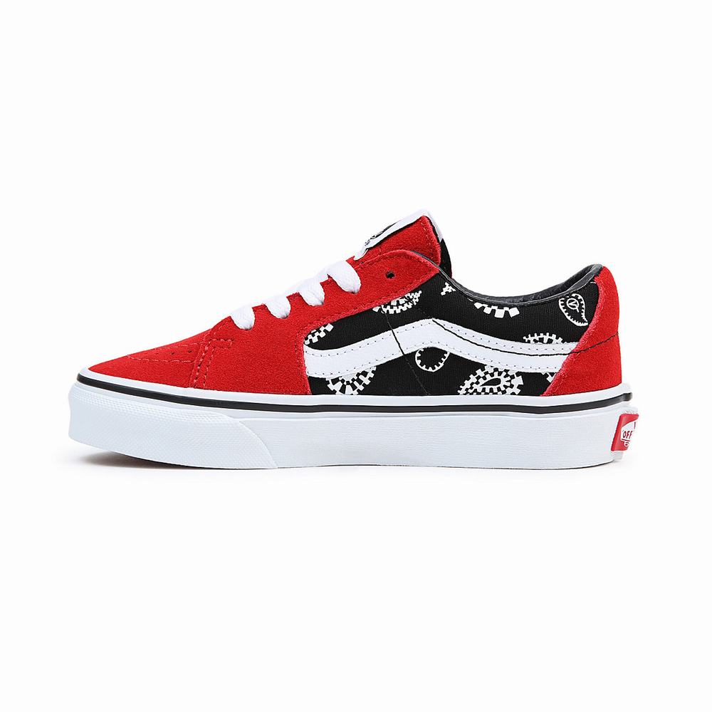 Kids' Vans Sk8-Low (4-8 years) Sneakers Black / Red | USA59162