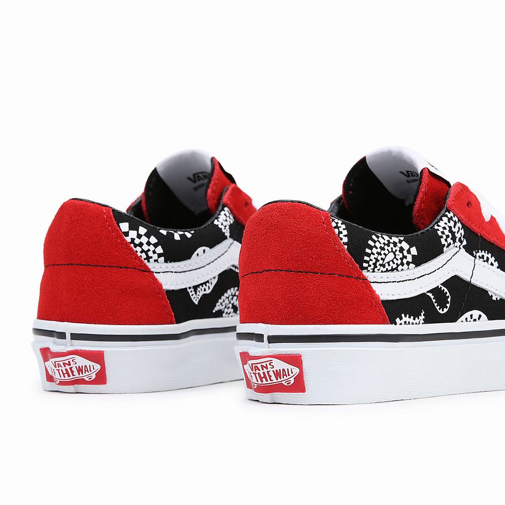 Kids' Vans Sk8-Low (4-8 years) Sneakers Black / Red | USA59162