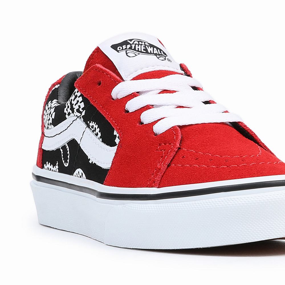 Kids' Vans Sk8-Low (4-8 years) Sneakers Black / Red | USA59162