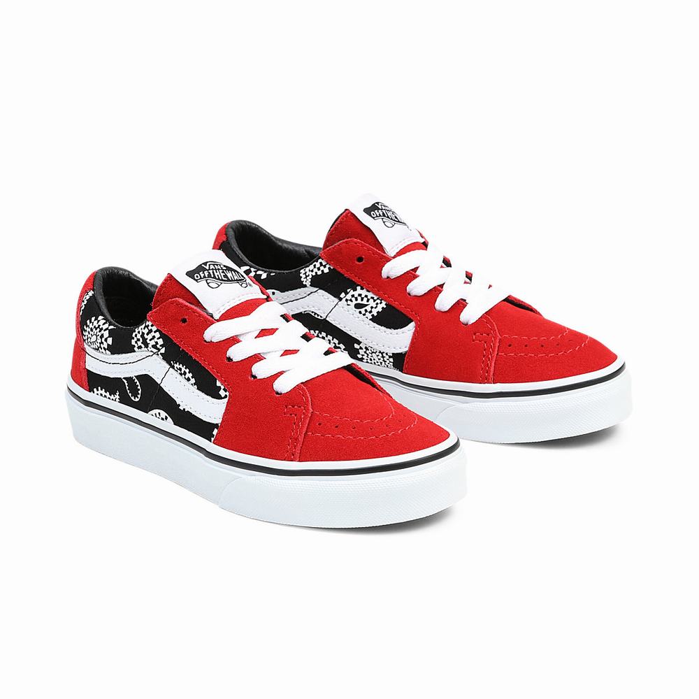 Kids\' Vans Sk8-Low (4-8 years) Sneakers Black / Red | USA59162