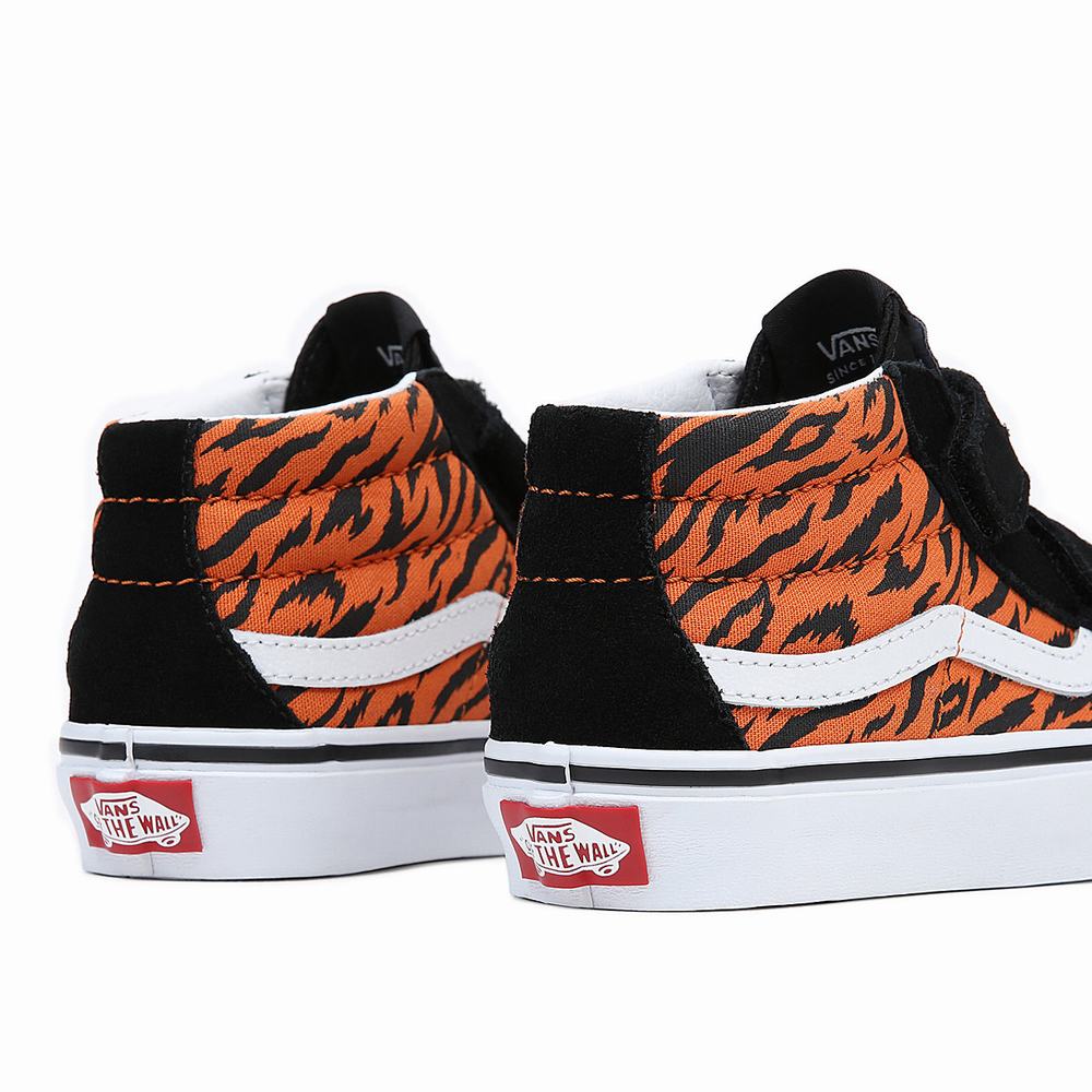 Kids' Vans Sk8-Mid Reissue V (4-8 years) Sneakers Black / Orange | USA10429