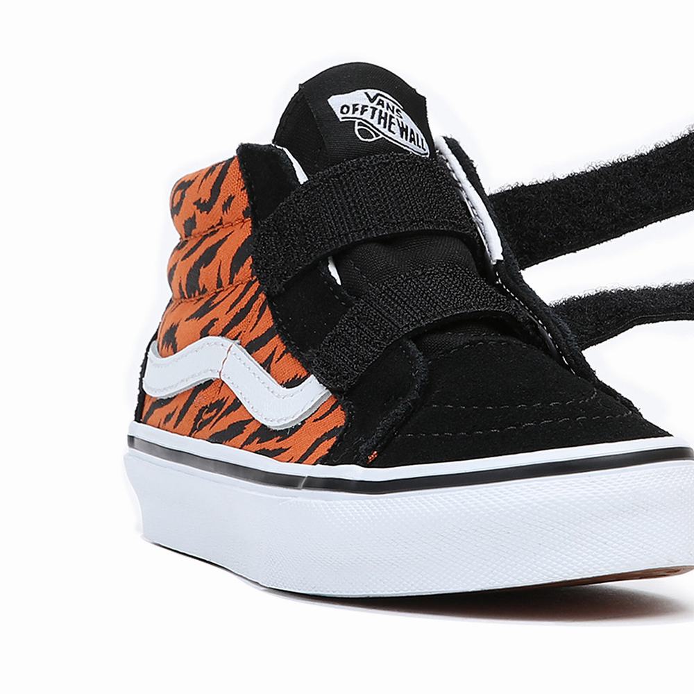 Kids' Vans Sk8-Mid Reissue V (4-8 years) Sneakers Black / Orange | USA10429