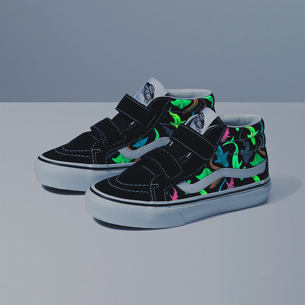 Kids' Vans Sk8-Mid Reissue V (4-8 years) Sneakers Black / Multicolor | USA59364