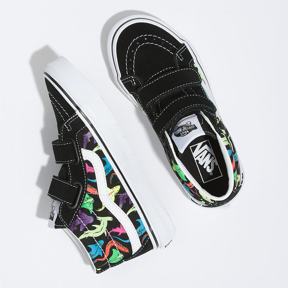 Kids' Vans Sk8-Mid Reissue V (4-8 years) Sneakers Black / Multicolor | USA59364