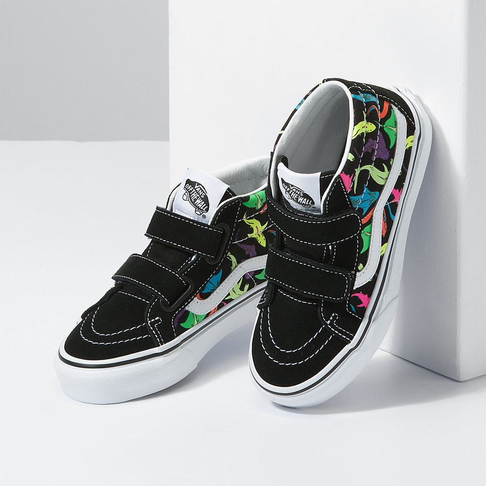 Kids' Vans Sk8-Mid Reissue V (4-8 years) Sneakers Black / Multicolor | USA59364