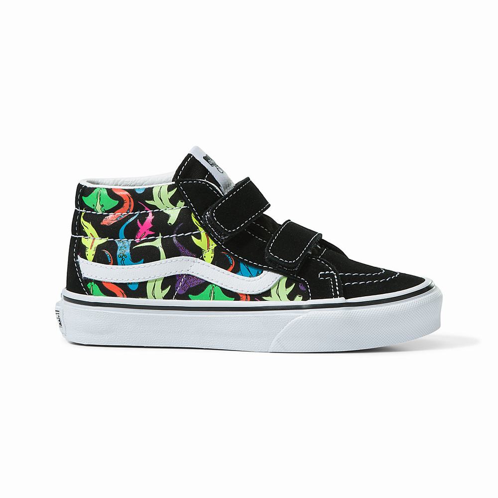 Kids\' Vans Sk8-Mid Reissue V (4-8 years) Sneakers Black / Multicolor | USA59364