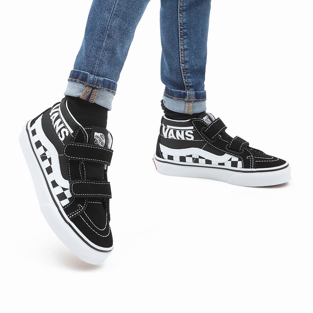 Kids' Vans Sk8-Mid Reissue V (4-8 years) Sneakers Black / White | USA61423