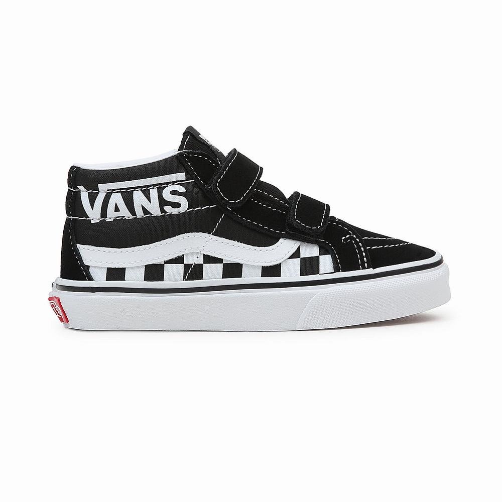 Kids' Vans Sk8-Mid Reissue V (4-8 years) Sneakers Black / White | USA61423