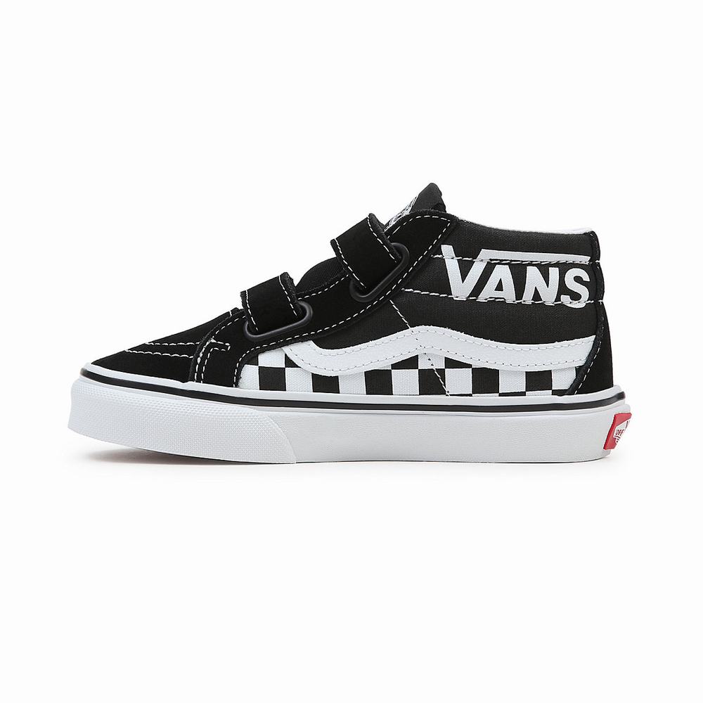 Kids' Vans Sk8-Mid Reissue V (4-8 years) Sneakers Black / White | USA61423