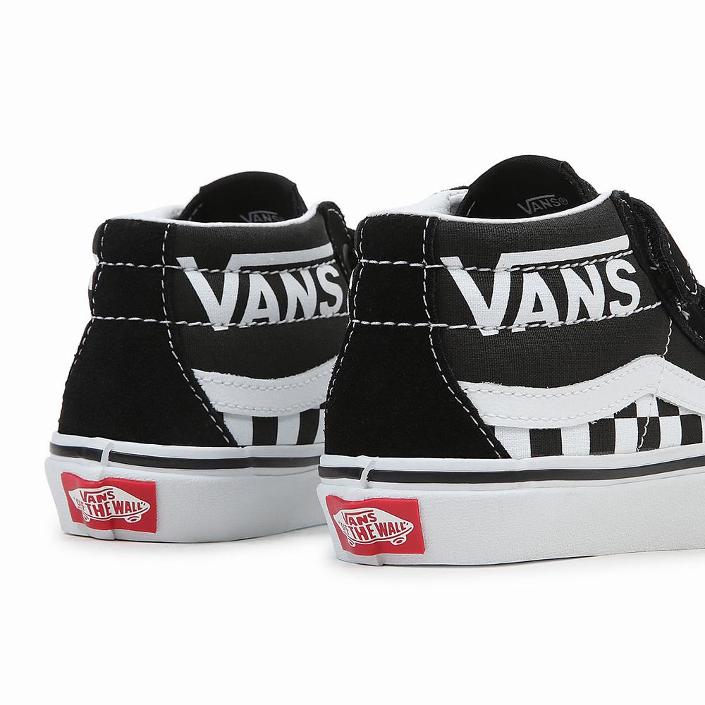 Kids' Vans Sk8-Mid Reissue V (4-8 years) Sneakers Black / White | USA61423