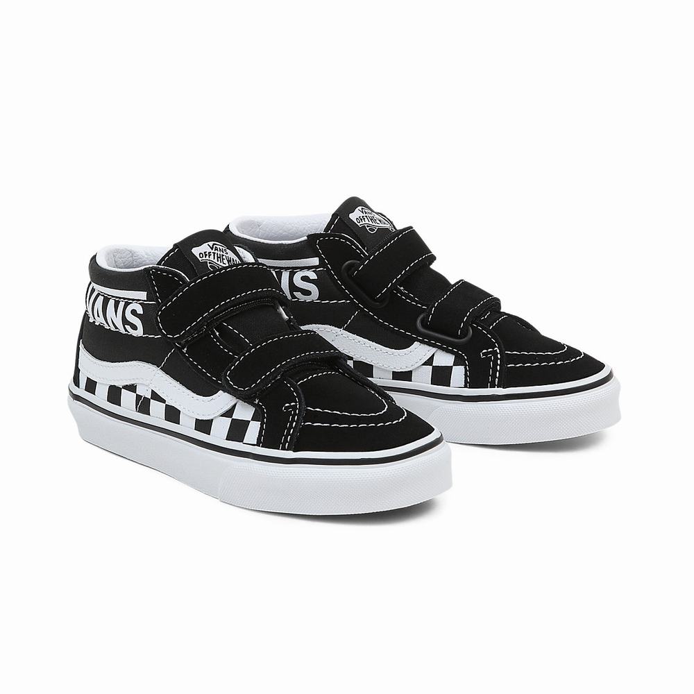 Kids\' Vans Sk8-Mid Reissue V (4-8 years) Sneakers Black / White | USA61423