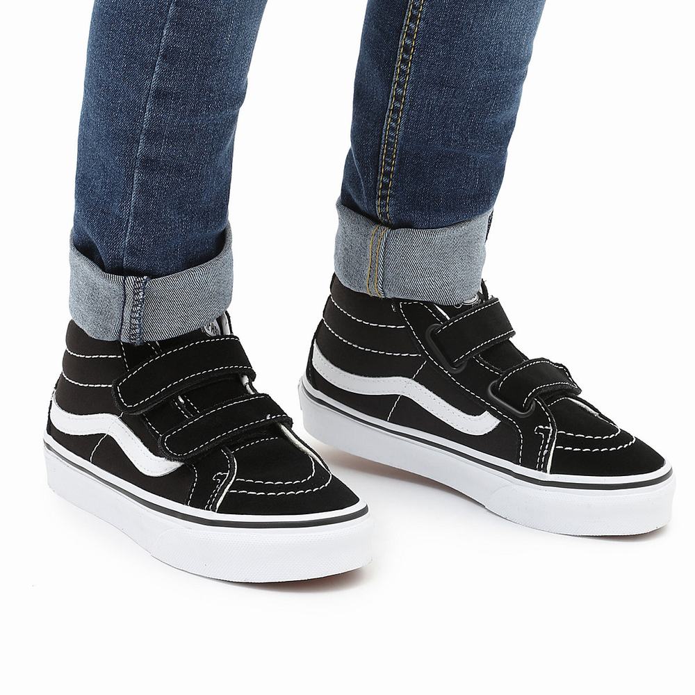 Kids' Vans Sk8-Mid Reissue V (4-8 years) Sneakers Black | USA79831