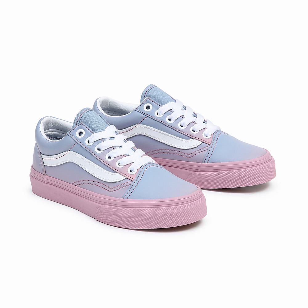 Kids\' Vans Skool (8-14 years) Sneakers Blue / Pink | USA56429