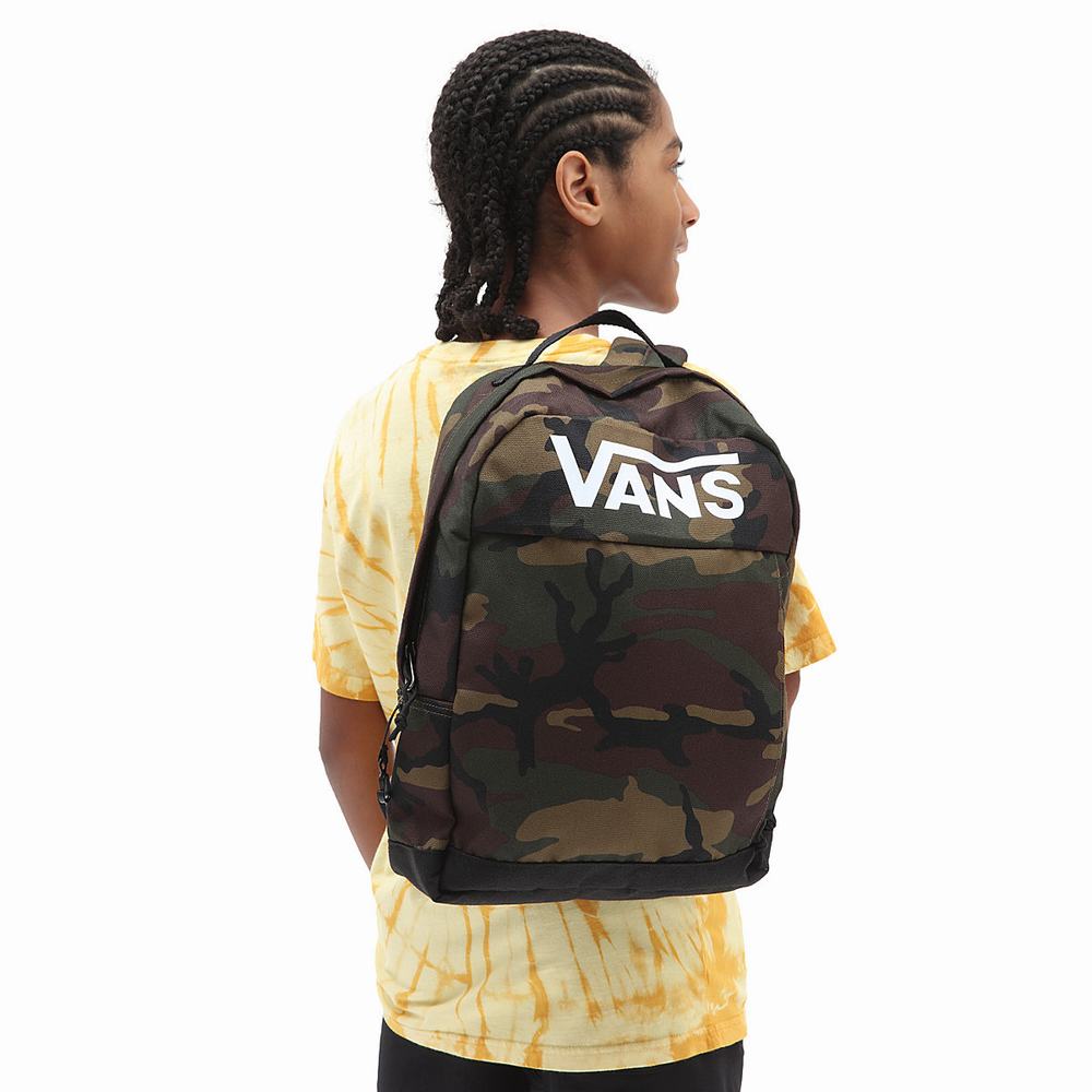 Kids' Vans Skool Backpacks Green / Brown | USA16823