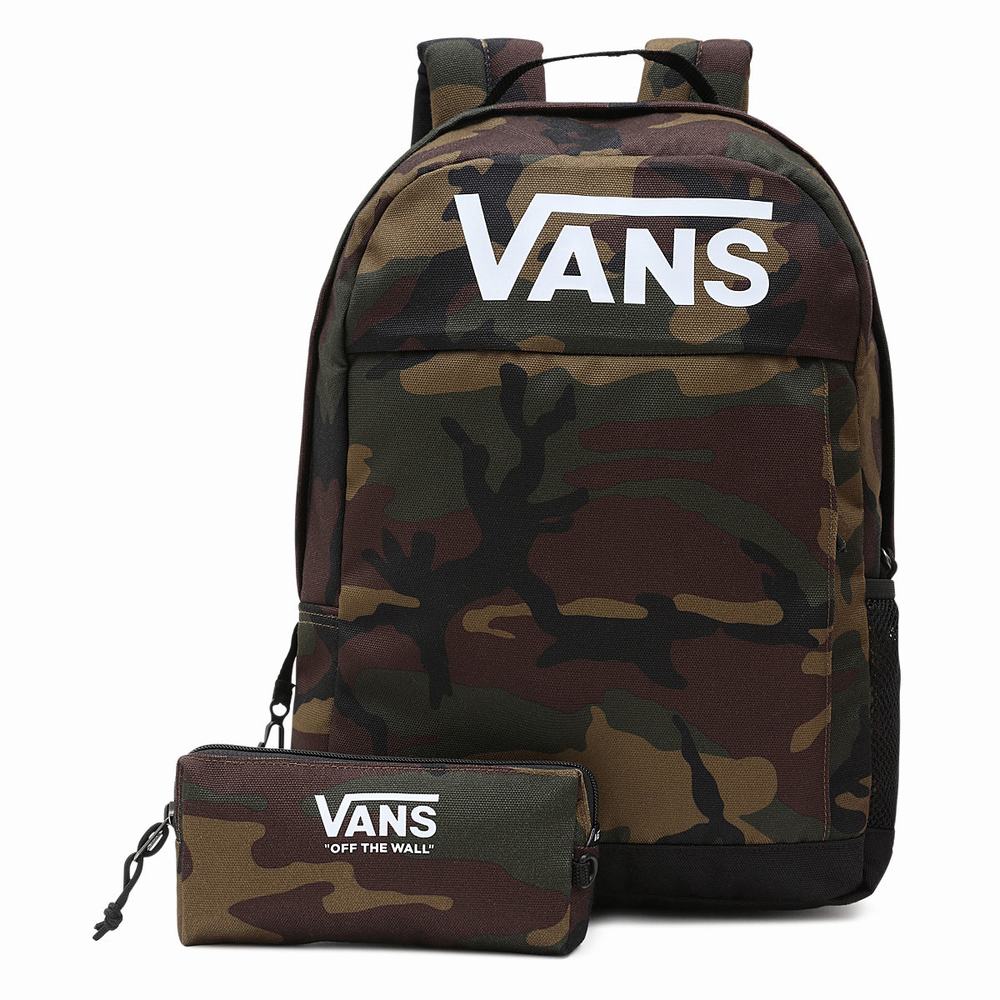 Kids\' Vans Skool Backpacks Green / Brown | USA16823