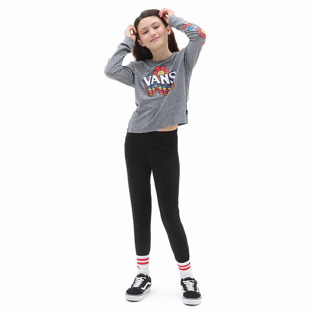 Kids' Vans Smile Repeater Long Sleeve Shorty Tee (8-14 years) T Shirts Grey | USA92043