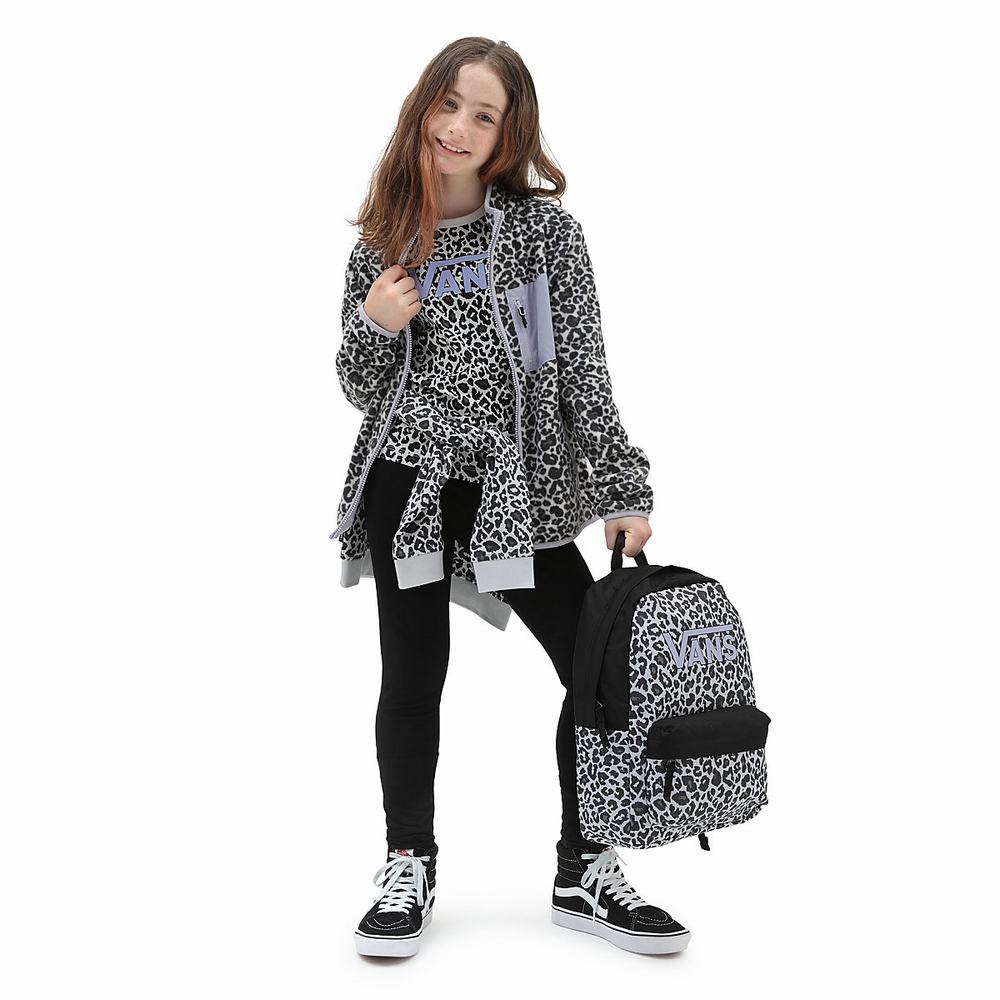 Kids' Vans Snow Leopard (8-14 years) T Shirts Black | USA65410