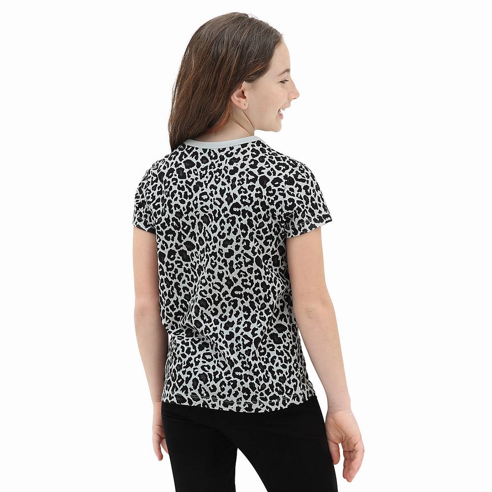 Kids' Vans Snow Leopard (8-14 years) T Shirts Black | USA65410