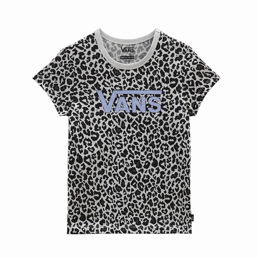 Kids' Vans Snow Leopard (8-14 years) T Shirts Black | USA65410