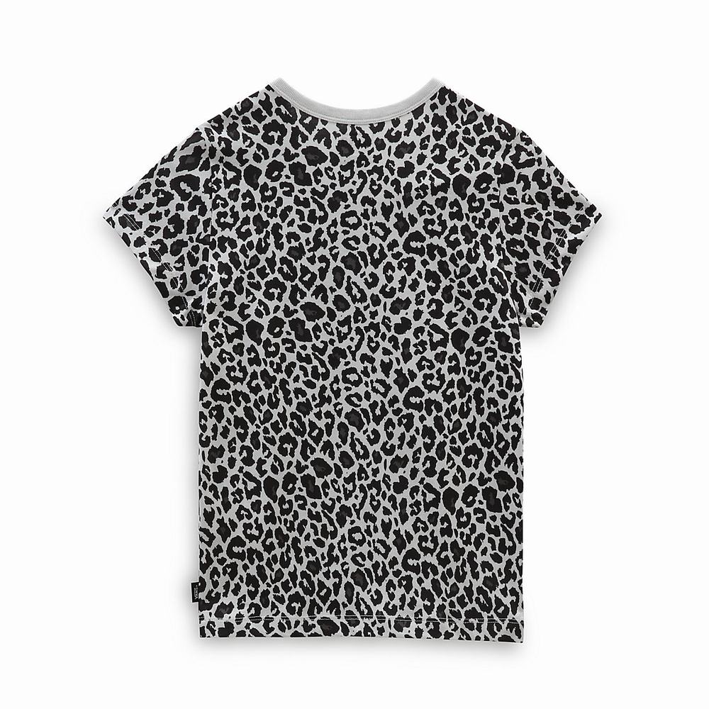 Kids' Vans Snow Leopard (8-14 years) T Shirts Black | USA65410