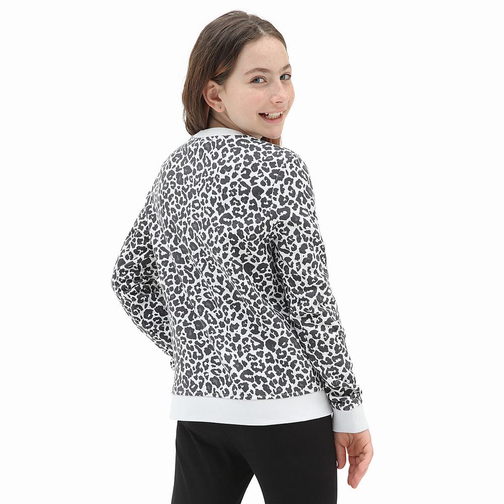 Kids' Vans Snow Leopard Crew (8-14 years) Sweatshirts Brown | USA71803