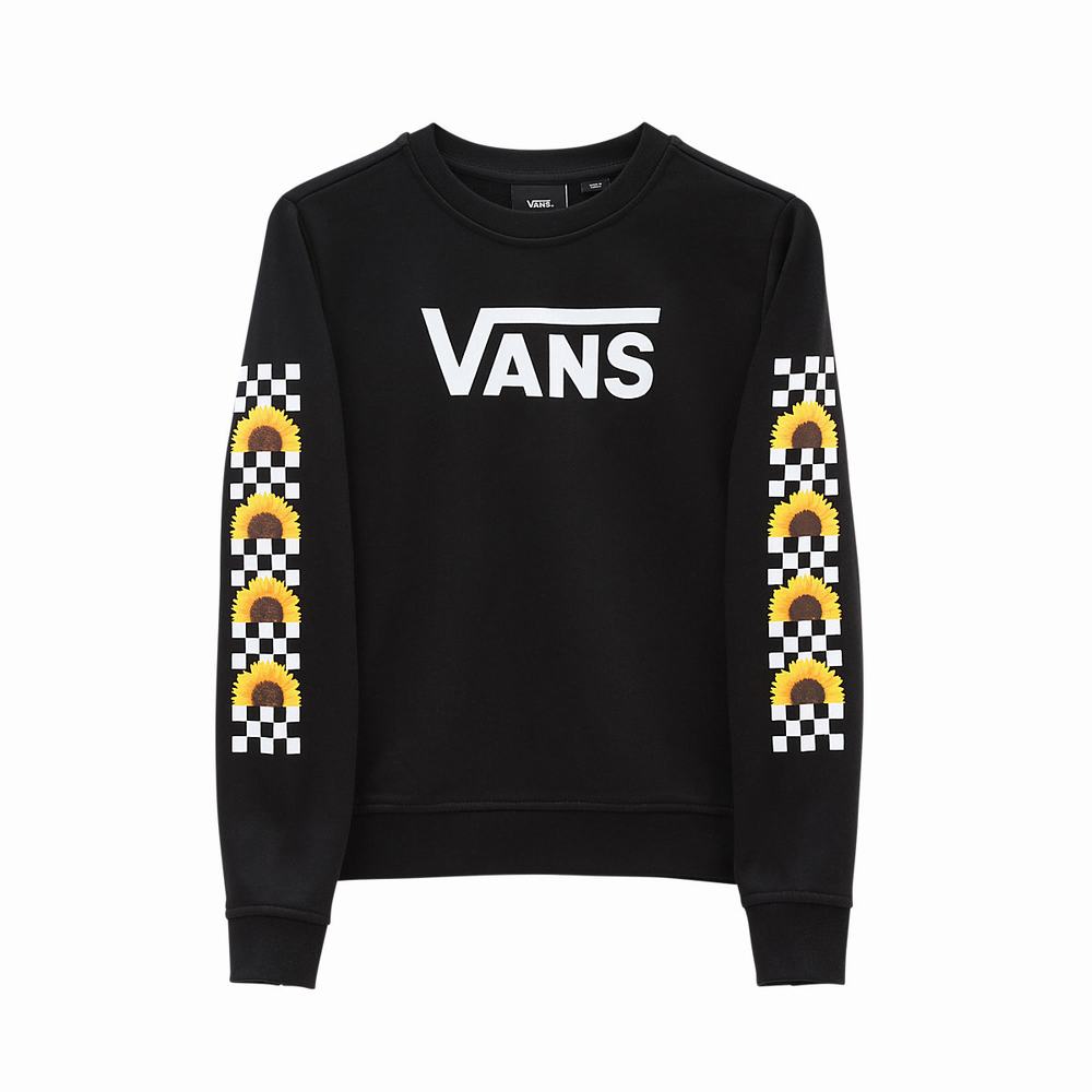 Kids' Vans Sunlit Crew (8-14 years) Sweatshirts Black | USA42593