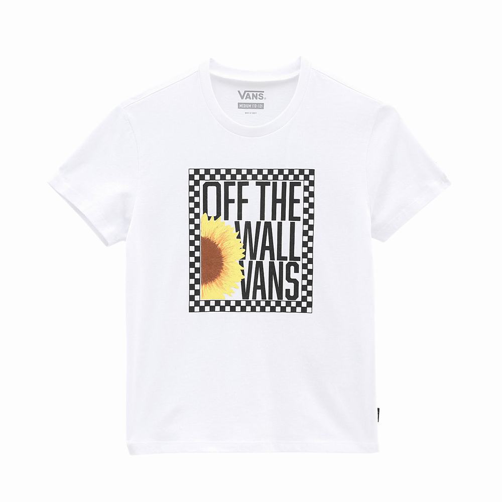 Kids' Vans Sunlit Crew (8-14 years) T Shirts White | USA14602