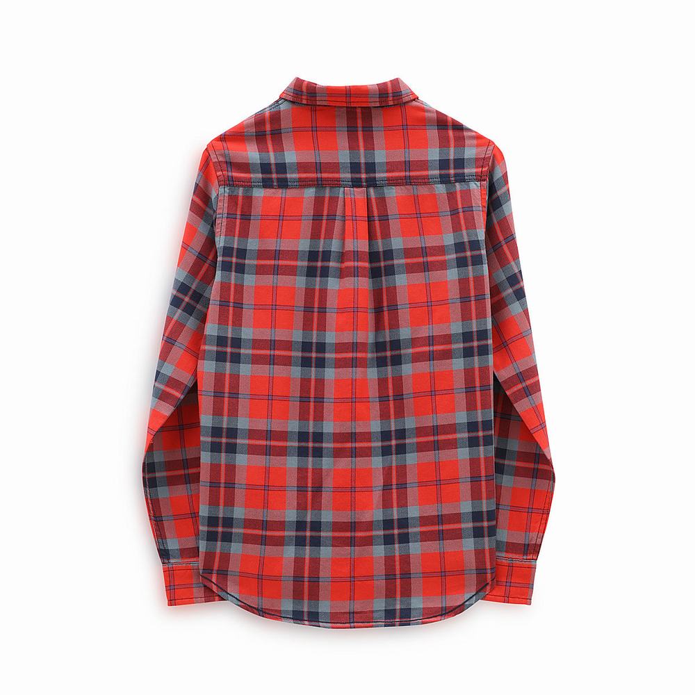 Kids' Vans Sycamore Buttondown (8-14 years) Shirts Red | USA68579