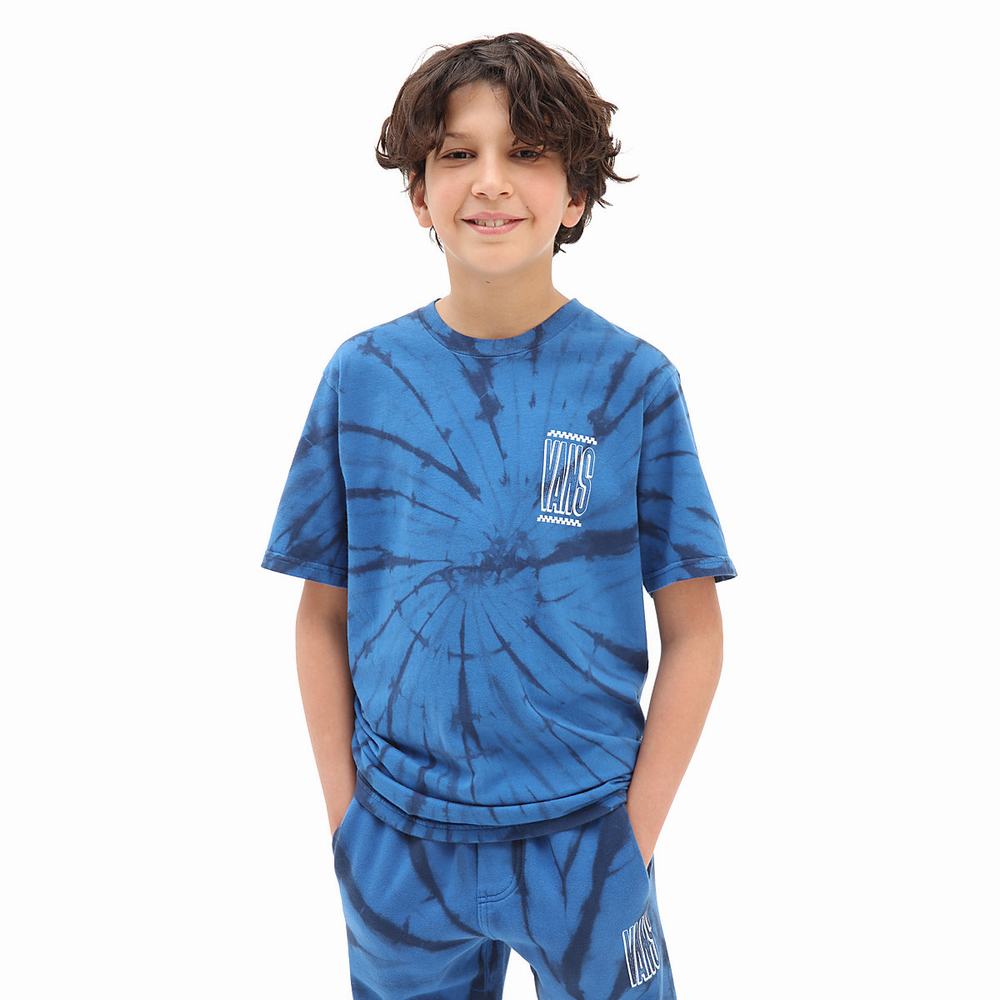 Kids\' Vans Tie Dye (8-14 years) T Shirts Blue | USA84162