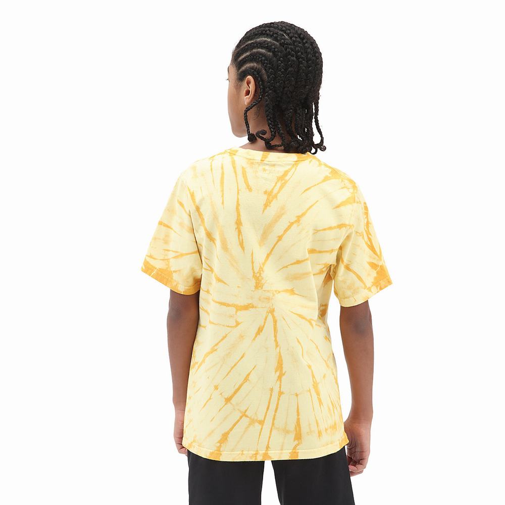 Kids' Vans Tie Dye (8-14 years) T Shirts Yellow / Orange | USA90421