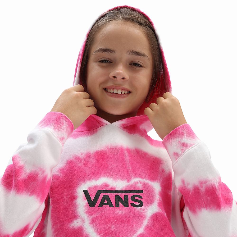 Kids' Vans Tie Dye Heart (8-14 years) Hoodie Pink | USA40985