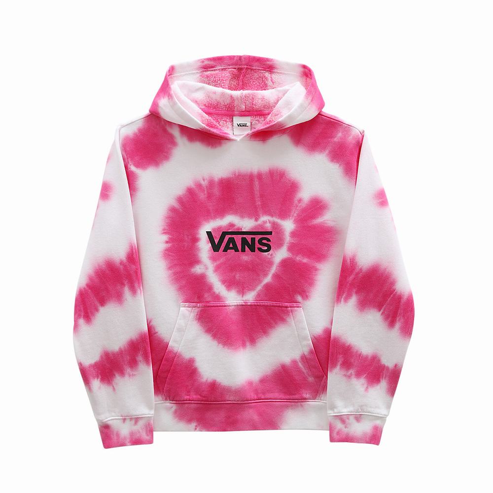 Kids' Vans Tie Dye Heart (8-14 years) Hoodie Pink | USA40985