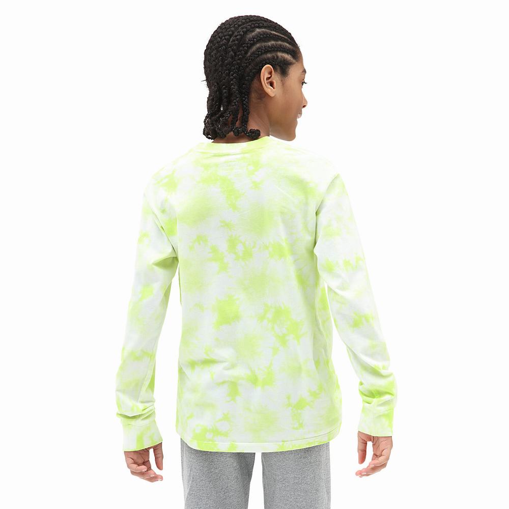 Kids' Vans Tie Dye Long Sleeve (8-14 years) T Shirts Yellow / White | USA27453