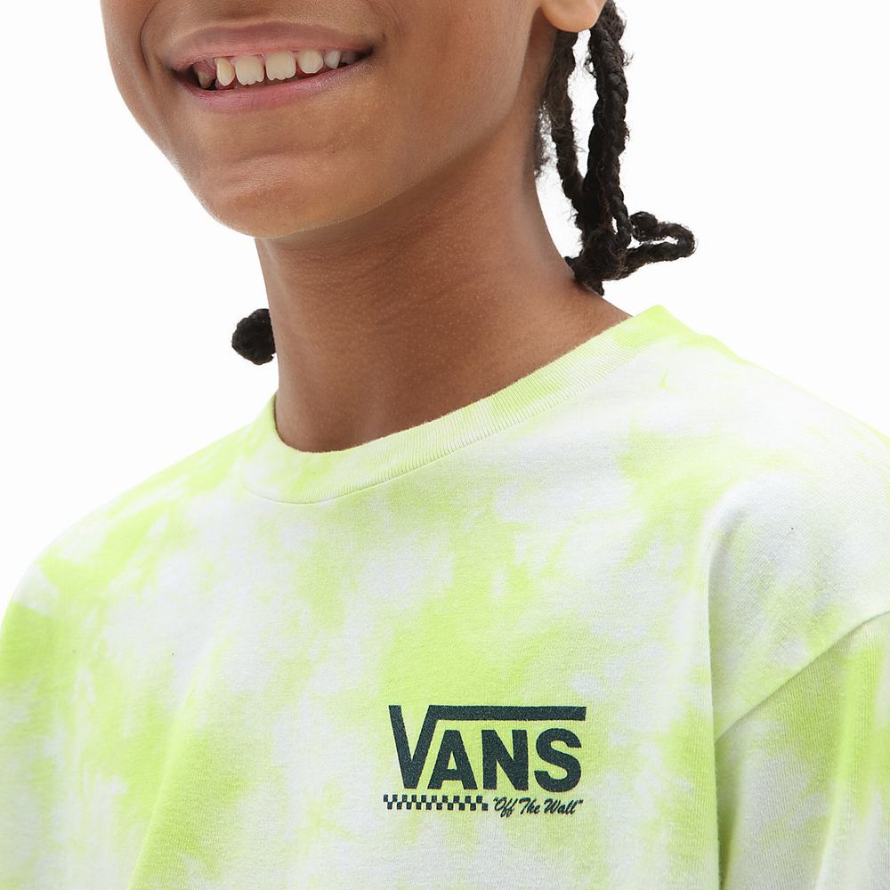 Kids' Vans Tie Dye Long Sleeve (8-14 years) T Shirts Yellow / White | USA27453