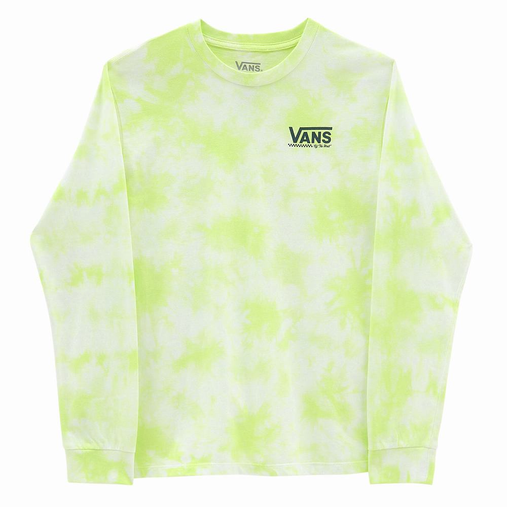 Kids' Vans Tie Dye Long Sleeve (8-14 years) T Shirts Yellow / White | USA27453