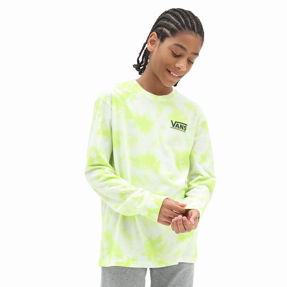 Kids\' Vans Tie Dye Long Sleeve (8-14 years) T Shirts Yellow / White | USA27453