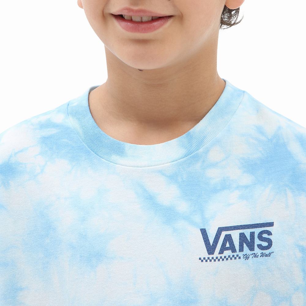 Kids' Vans Tie Dye Long Sleeve (8-14 years) T Shirts Blue | USA67901