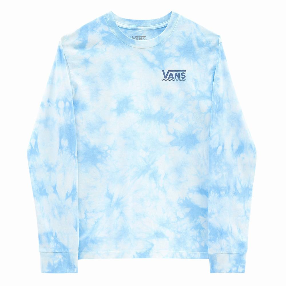 Kids' Vans Tie Dye Long Sleeve (8-14 years) T Shirts Blue | USA67901