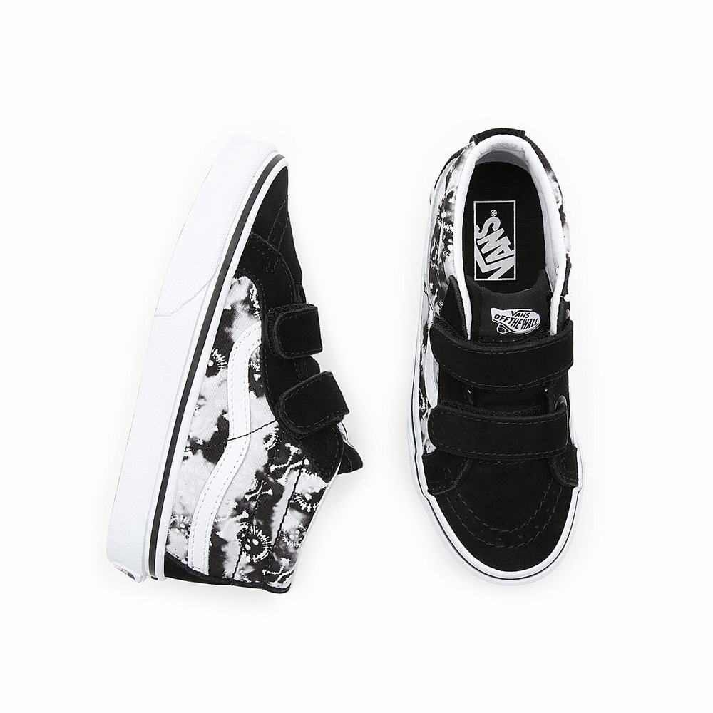 Kids' Vans Tie Dye SK8-Mid Reissue V (4-8 years) Sneakers Black / White | USA32074